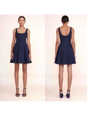 Staud Mini Wells Dress Navy